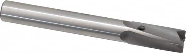 Made in USA - 17/32" Diam, 1/2" Shank, Diam, 4 Flutes, Straight Shank, Interchangeable Pilot Counterbore - Exact Tooling