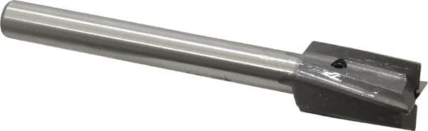 Made in USA - 7/8" Diam, 1/2" Shank, Diam, 4 Flutes, Straight Shank, Interchangeable Pilot Counterbore - Exact Tooling