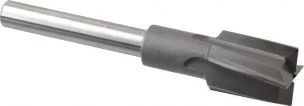 Made in USA - 1-1/16" Diam, 1/2" Shank, Diam, 4 Flutes, Straight Shank, Interchangeable Pilot Counterbore - Exact Tooling
