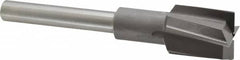 Made in USA - 1-1/8" Diam, 1/2" Shank, Diam, 4 Flutes, Straight Shank, Interchangeable Pilot Counterbore - Exact Tooling