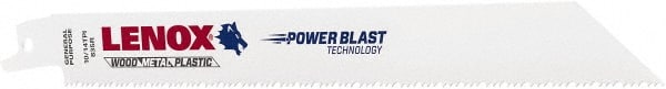 Lenox - 8" Long x 3/4" Thick, Bi-Metal Reciprocating Saw Blade - Tapered Profile, 10 to 14 TPI, Toothed Edge - Exact Tooling