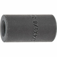 Made in USA - Size 1/4 x 1/8", Class 3,000, Forged Carbon Steel Black Pipe Reducing Coupling - 3,000 psi, Threaded End Connection - Exact Tooling