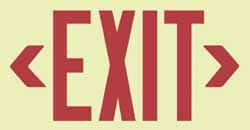 NMC - Exit, Metal Exit Sign - 13" Wide x 7-1/2" High, Glow-in-the-Dark - Exact Tooling