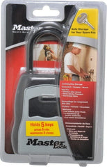 Master Lock - 3-9/16" Wide x 6-5/16" Overall Height, Set-Your-Own Combination, Portable Key Safe - Zinc Lock Body with Molded Bumper Finish - Exact Tooling