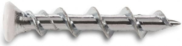 Powers Fasteners - 1/4", 1-1/4" Length Under Head, Square Drive Oval Head, Steel Drywall Screws - Chrome Finish, Grade 1018 - Exact Tooling