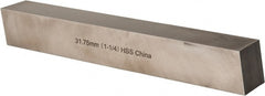 Cleveland - M2 High Speed Steel Square Tool Bit Blank - 1-1/4" Wide x 1-1/4" High x 9" OAL, 2 Beveled Ends, 10° Bevel Angle, Ground - Exact Tooling