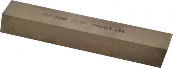 Cleveland - M42 Cobalt Square Tool Bit Blank - 3/4" Wide x 3/4" High x 5" OAL, 2 Beveled Ends, 10° Bevel Angle, Ground - Exact Tooling