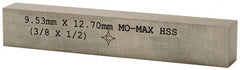 Cleveland - M2 High Speed Steel Rectangular Tool Bit Blank - 3/8" Wide x 1/2" High x 3" OAL, 2 Beveled Ends, 10° Bevel Angle, Ground - Exact Tooling