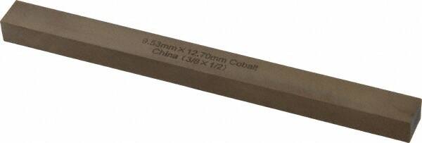 Cleveland - M42 Cobalt Rectangular Tool Bit Blank - 3/8" Wide x 1/2" High x 6" OAL, 2 Beveled Ends, 10° Bevel Angle, Ground - Exact Tooling