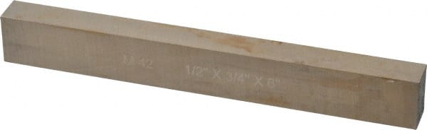 Cleveland - M42 Cobalt Rectangular Tool Bit Blank - 1/2" Wide x 3/4" High x 6" OAL, 2 Beveled Ends, 10° Bevel Angle, Ground - Exact Tooling