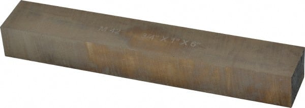 Cleveland - M42 Cobalt Rectangular Tool Bit Blank - 3/4" Wide x 1" High x 6" OAL, 2 Beveled Ends, 10° Bevel Angle, Ground - Exact Tooling