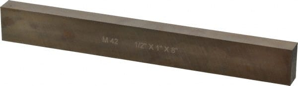Cleveland - M42 Cobalt Rectangular Tool Bit Blank - 1/2" Wide x 1" High x 8" OAL, 2 Beveled Ends, 10° Bevel Angle, Ground - Exact Tooling