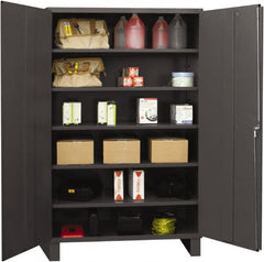 Durham - 5 Shelf Locking Storage Cabinet - Steel, 48" Wide x 24" Deep x 72" High, Gray - Exact Tooling