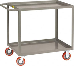 Little Giant - 2,000 Lb Capacity, 24" Wide x 42" Long x 36" High Shelf Cart - 2 Shelf, Steel, 2 Rigid/2 Swivel Casters - Exact Tooling