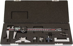 Mahr - 0 to 8" Outside Diameter Digital Caliper Set - 0.0005" Graduation, Hardened Stainless Steel - Exact Tooling
