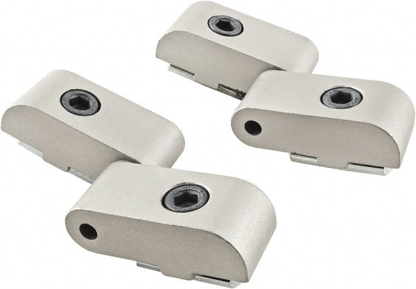 80/20 Inc. - 1-1/2" Long x 1-23/32" Wide x 26mm Thick, Right Lift Off Hinge Long Pin Top Short Pin Bottom - Aluminum, Clear Anodized Finish - Exact Tooling
