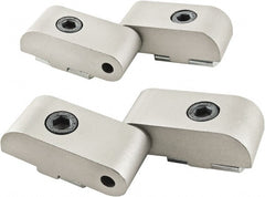 80/20 Inc. - 1-1/2" Long x 1-23/32" Wide x 26mm Thick, Left Lift Off Hinge Long Pin Top Short Pin Bottom - Aluminum, Clear Anodized Finish - Exact Tooling