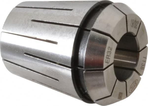 Parlec - 19/32" ER32 Coolant Collet - 1.574" OAL, 1.3" Overall Diam - Exact Tooling