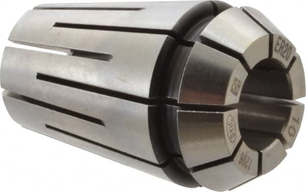 Parlec - 10mm ER20 Coolant Collet - 1.24" OAL, 0.827" Overall Diam - Exact Tooling