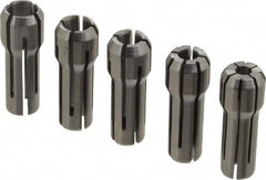 Parlec - 5 Piece, 1/8" to 1/4" Capacity, Double Angle Collet Set - Series DA300 - Exact Tooling