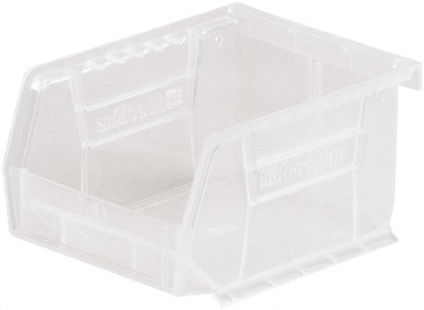 Akro-Mils - 10 Lb. Load Capacity, 5-3/8" Deep, Clear Polymer Hopper Stacking Bin - 3" High x 4-1/8" Wide x 5-3/8" Long - Exact Tooling