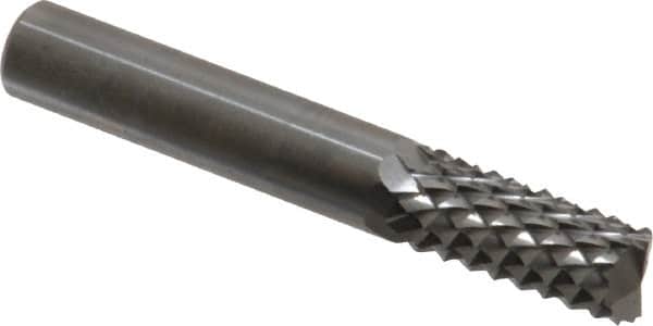 Accupro - 3/8" Diam, 1" LOC, Plain End, Solid Carbide Diamond Pattern Router Bit - Right Hand Cut, 2-1/2" OAL, 3/8" Shank Diam, Use on Fiberglass - Exact Tooling