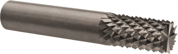Accupro - 1/2" Diam, 1" LOC, Burr End, Solid Carbide Diamond Pattern Router Bit - Right Hand Cut, 3" OAL, 1/2" Shank Diam, Use on Fiberglass - Exact Tooling