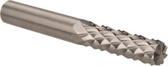 Accupro - 1/4" Diam, 3/4" LOC, Burr End, Solid Carbide Diamond Pattern Router Bit - Right Hand Cut, 2" OAL, 1/4" Shank Diam, Use on Fiberglass - Exact Tooling