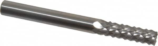 Accupro - 1/4" Diam, 3/4" LOC, Burr End, Solid Carbide Diamond Pattern Router Bit - Right Hand Cut, 2-1/2" OAL, 1/4" Shank Diam, Use on Fiberglass - Exact Tooling