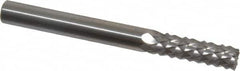 Accupro - 1/4" Diam, 3/4" LOC, Burr End, Solid Carbide Diamond Pattern Router Bit - Right Hand Cut, 2-1/2" OAL, 1/4" Shank Diam, Use on Fiberglass - Exact Tooling