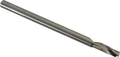 Accupro - 6mm Cutting Diam x 20mm Length of Cut, 1 Flute, Upcut Spiral Router Bit - Uncoated, Right Hand Cut, Solid Carbide, 64mm OAL x 6mm Shank Diam, Single Edge, 22° Helix Angle - Exact Tooling