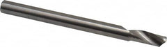 Accupro - 8mm Cutting Diam x 20mm Length of Cut, 1 Flute, Upcut Spiral Router Bit - Uncoated, Right Hand Cut, Solid Carbide, 100mm OAL x 8mm Shank Diam, Single Edge, 22° Helix Angle - Exact Tooling