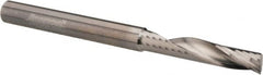 Accupro - 1/4" Cutting Diam x 1-1/4" Length of Cut, 1 Flute, Upcut Spiral Router Bit - Uncoated, Right Hand Cut, Solid Carbide, 3" OAL x 1/4" Shank Diam, Single Edge, 22° Helix Angle - Exact Tooling