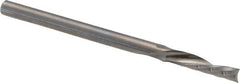 Accupro - 1/8" Cutting Diam x 1/2" Length of Cut, 1 Flute, Downcut Spiral Router Bit - Uncoated, Right Hand Cut, Solid Carbide, 2" OAL x 1/8" Shank Diam, Single Edge, 21° Helix Angle - Exact Tooling