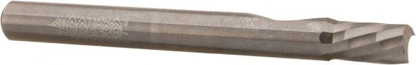 Accupro - 1/4" Cutting Diam x 3/8" Length of Cut, 1 Flute, Downcut Spiral Router Bit - Uncoated, Right Hand Cut, Solid Carbide, 2-1/2" OAL x 1/4" Shank Diam, Single Edge, 21° Helix Angle - Exact Tooling