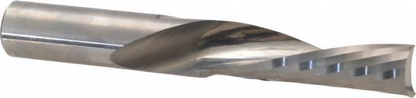 Accupro - 1/2" Cutting Diam x 1-5/8" Length of Cut, 1 Flute, Downcut Spiral Router Bit - Uncoated, Right Hand Cut, Solid Carbide, 3-1/2" OAL x 1/2" Shank Diam, Single Edge, 21° Helix Angle - Exact Tooling