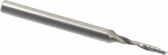 Accupro - 3mm Cutting Diam x 18mm Length of Cut, 1 Flute, Upcut Spiral Router Bit - Uncoated, Right Hand Cut, Solid Carbide, 75mm OAL x 6mm Shank Diam, Single Edge, 21° Helix Angle - Exact Tooling