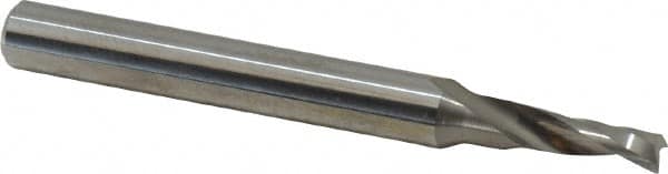 Accupro - 4mm Cutting Diam x 12mm Length of Cut, 1 Flute, Upcut Spiral Router Bit - Uncoated, Right Hand Cut, Solid Carbide, 57mm OAL x 6mm Shank Diam, Single Edge, 21° Helix Angle - Exact Tooling