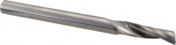 Accupro - 12mm Cutting Diam x 40mm Length of Cut, 1 Flute, Upcut Spiral Router Bit - Uncoated, Right Hand Cut, Solid Carbide, 150mm OAL x 12mm Shank Diam, Single Edge, 21° Helix Angle - Exact Tooling