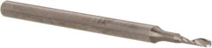 Accupro - 1/8" Cutting Diam x 1/4" Length of Cut, 1 Flute, Upcut Spiral Router Bit - Uncoated, Right Hand Cut, Solid Carbide, 2" OAL x 1/8" Shank Diam, Single Edge, 21° Helix Angle - Exact Tooling