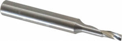 Accupro - 1/8" Cutting Diam x 1/4" Length of Cut, 1 Flute, Upcut Spiral Router Bit - Uncoated, Right Hand Cut, Solid Carbide, 2" OAL x 1/4" Shank Diam, Single Edge, 21° Helix Angle - Exact Tooling