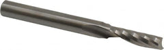 Accupro - 7/32" Cutting Diam x 3/4" Length of Cut, 1 Flute, Upcut Spiral Router Bit - Uncoated, Right Hand Cut, Solid Carbide, 2-1/2" OAL x 1/4" Shank Diam, Single Edge, 21° Helix Angle - Exact Tooling