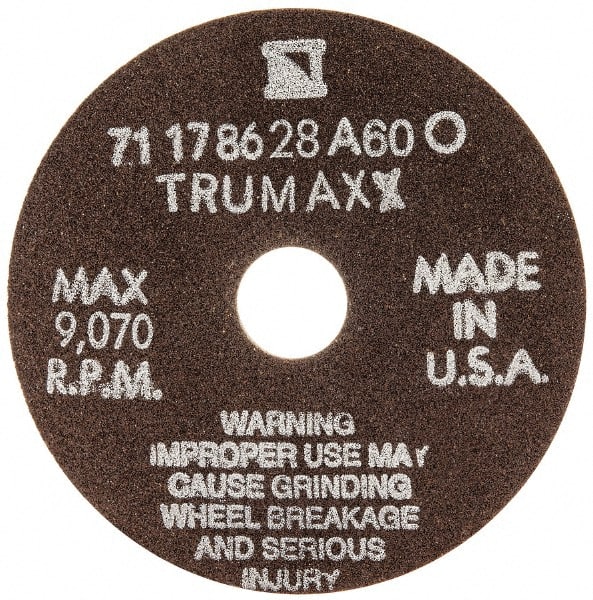 Tru-Maxx - 4" 60 Grit Aluminum Oxide Cutoff Wheel - 1/16" Thick, 3/4" Arbor, 9,070 Max RPM, Use with Stationary Tools - Exact Tooling
