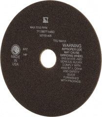 Tru-Maxx - 8" 46 Grit Aluminum Oxide Cutoff Wheel - 1/8" Thick, 1-1/4" Arbor, 4,936 Max RPM, Use with Stationary Tools - Exact Tooling