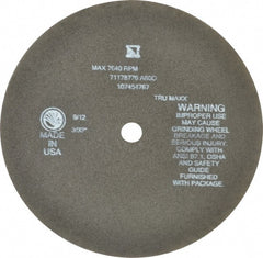 Tru-Maxx - 8" 60 Grit Aluminum Oxide Cutoff Wheel - 3/32" Thick, 5/8" Arbor, 4,536 Max RPM, Use with Stationary Tools - Exact Tooling