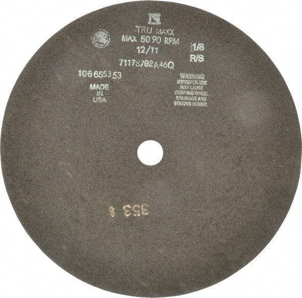 Tru-Maxx - 12" 46 Grit Aluminum Oxide Cutoff Wheel - 1/8" Thick, 1" Arbor, 3,024 Max RPM, Use with Stationary Tools - Exact Tooling