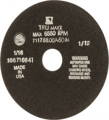 Tru-Maxx - 7" 60 Grit Aluminum Oxide Cutoff Wheel - 1/16" Thick, 1-1/4" Arbor, 5,184 Max RPM, Use with Stationary Tools - Exact Tooling