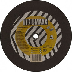 Tru-Maxx - 16" 36 Grit Aluminum Oxide Cutoff Wheel - 7/64" Thick, 1" Arbor, 3,820 Max RPM, Use with Chop Saws - Exact Tooling