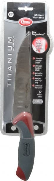 Clauss - 6" Long Blade, Stainless Steel, Fine Edge, Chef's Knife - 11-3/4" OAL, Comfort Grip Handle - Exact Tooling