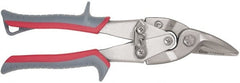 Clauss - 1-3/4" Length of Cut, Left Pattern Aviation Snip - 10-1/4" OAL, Nonslip Spring Assisted Grip Handle, 22 AWG Steel Capacity - Exact Tooling